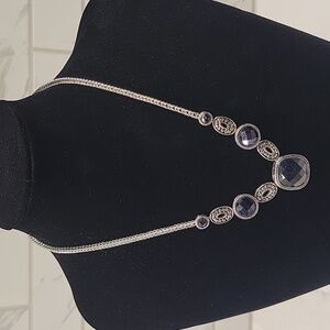 Tocara Stainless Steel Purple Sunstone Necklace